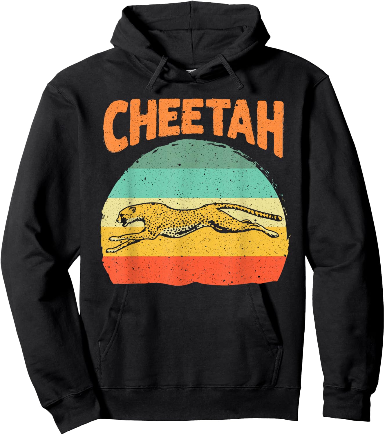 Funny Vintage Cheetah Art Boys Girls Leopard Safari Wildlife Hoodie - Hoodie | Black