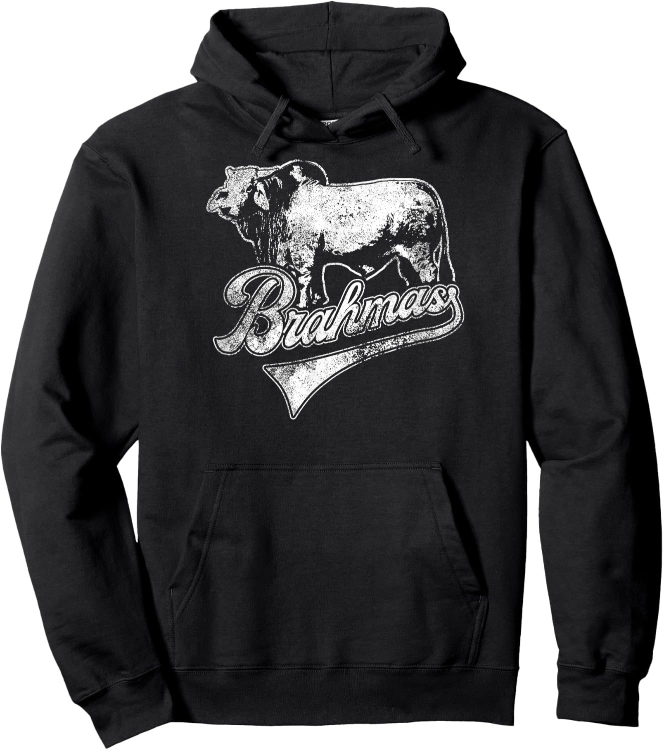 Brahmas School Sports Fan Team Spirit Mascot Vintage Hoodie - Hoodie | Black