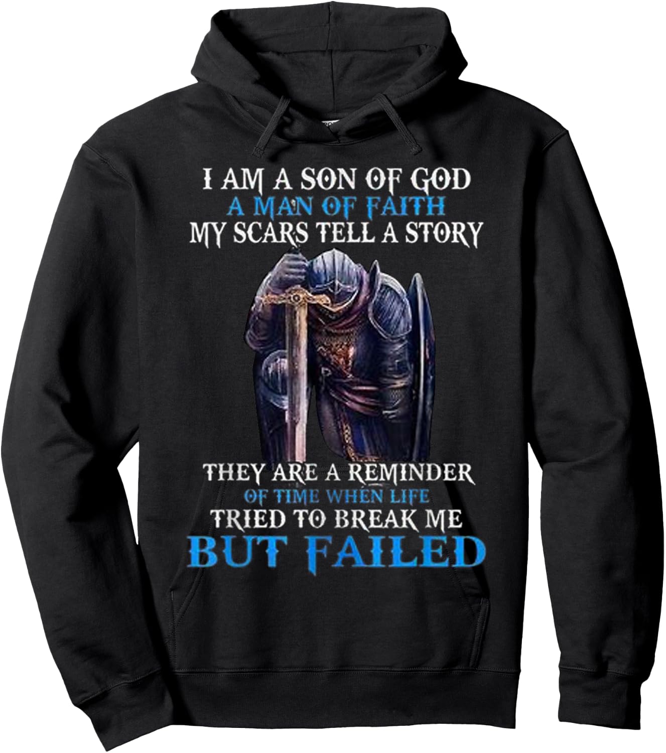 I am a son of god a man of faith my scars tell a story Hoodie - Hoodie | Black