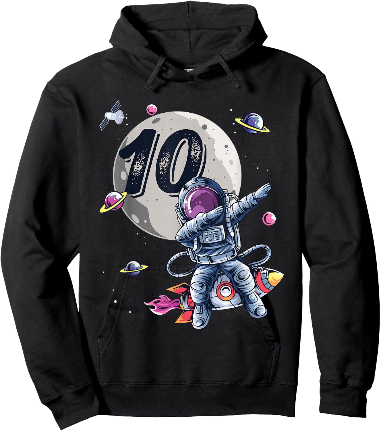 10 Years Old Birthday Boy Astronaut Gifts Space 10th B-Day Hoodie - Hoodie | Black