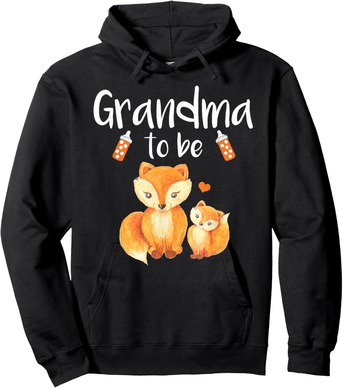 Grandma To Be Fox Baby Shower Cute Forest Animal Hoodie - Hoodie | Black
