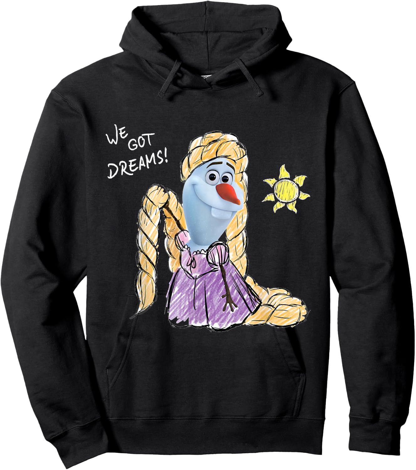 Disney Olaf Presents Tangled Rapunzel We Got Dreams Hoodie - Hoodie | Black