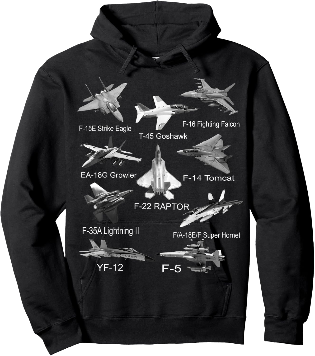 American Fighters Jets F22 Raptor F14 Tomcat Plane Spotting Small Hoodie - Hoodie | Black