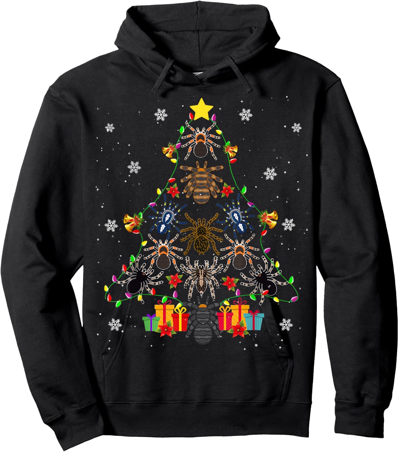 Tarantula Christmas Tree Tarantula Lover Gifts -Kids Black Xmas Tree Hoodie - Hoodie | Black