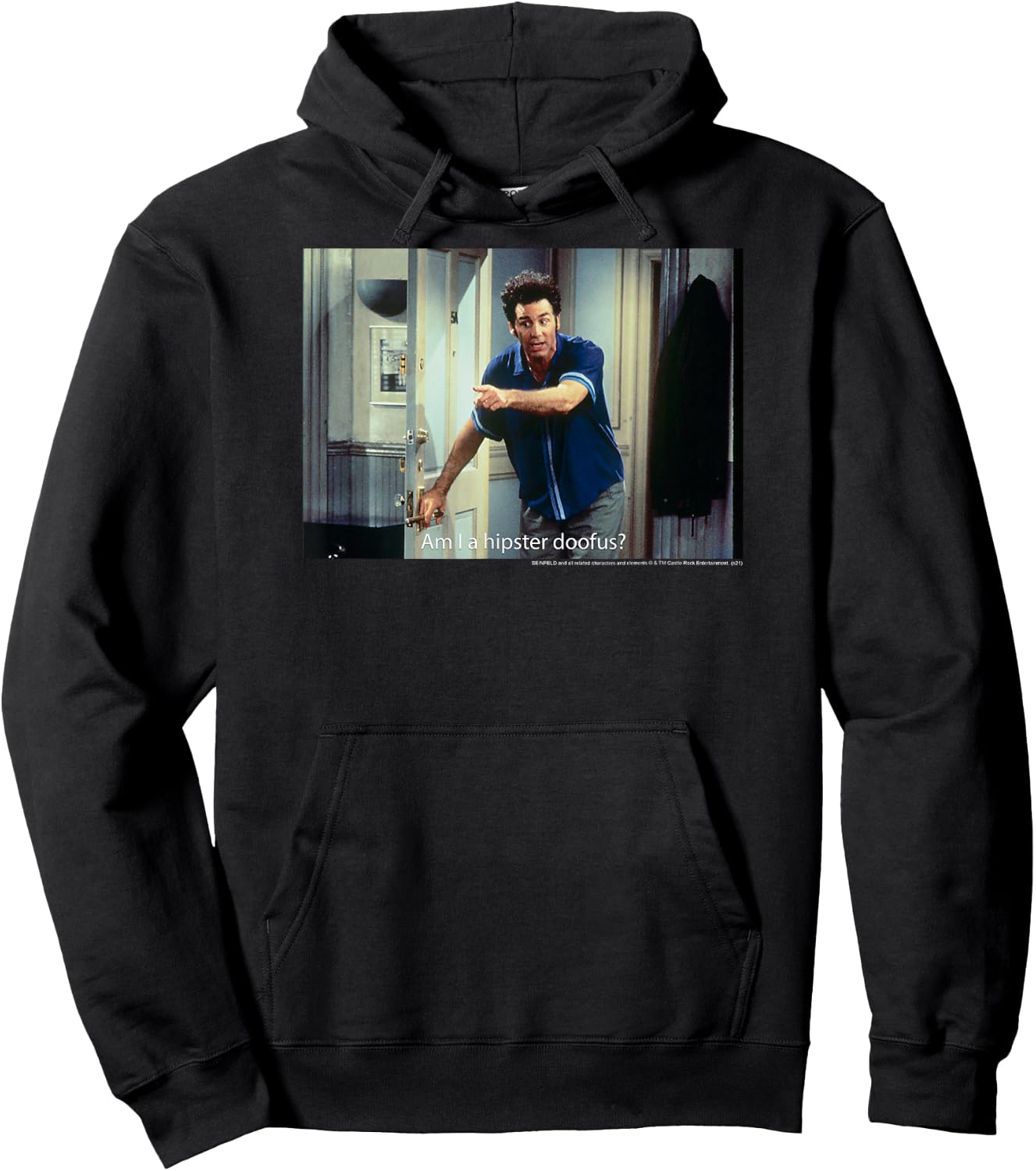 Seinfeld Am I a Hipster Doofus Kramer Funny 90's TV Show Hoodie - Hoodie | Black
