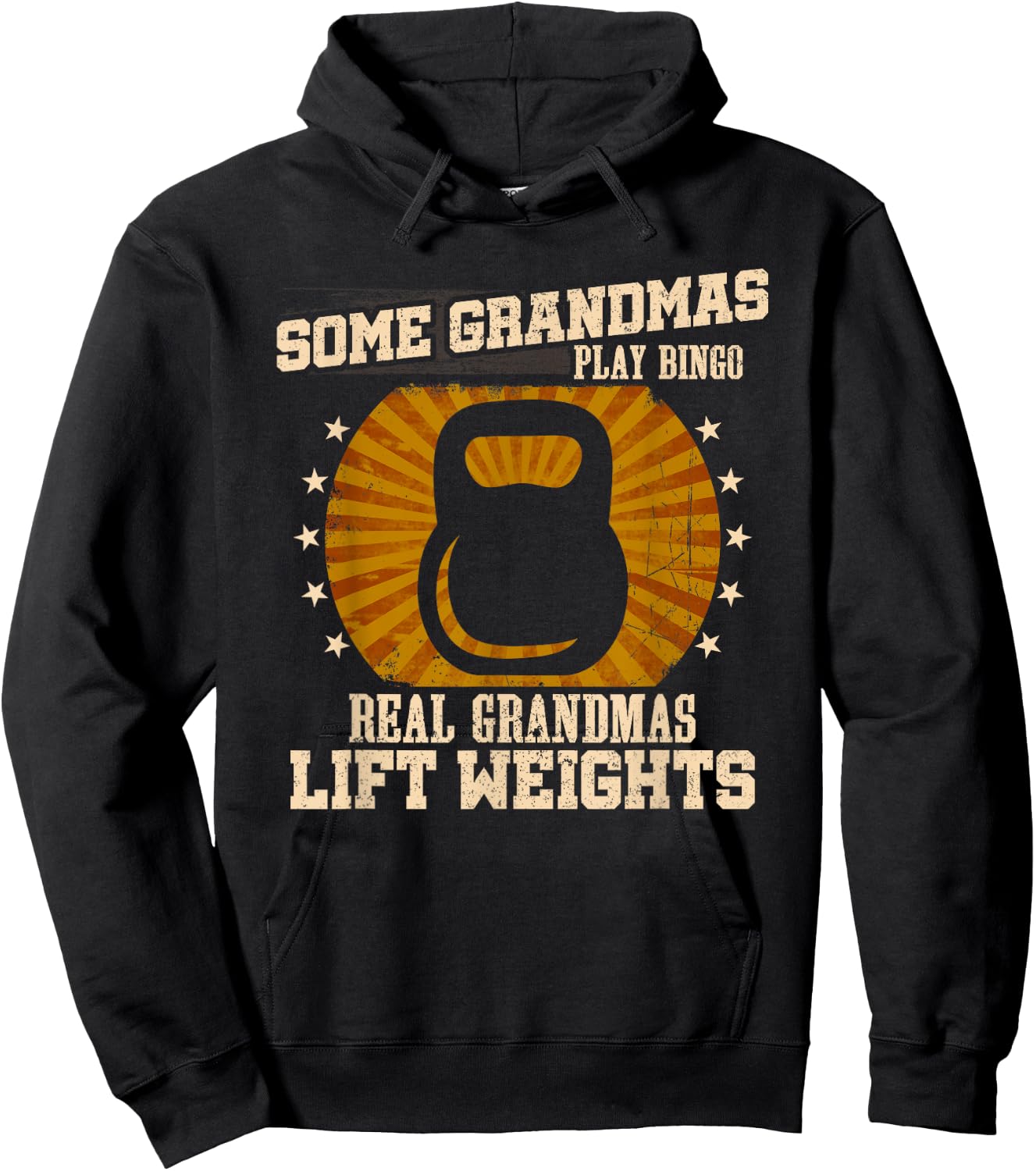 Weightlifting Grandma Shirt - Real Grandmas Lift Weights Hoodie - Hoodie | Black