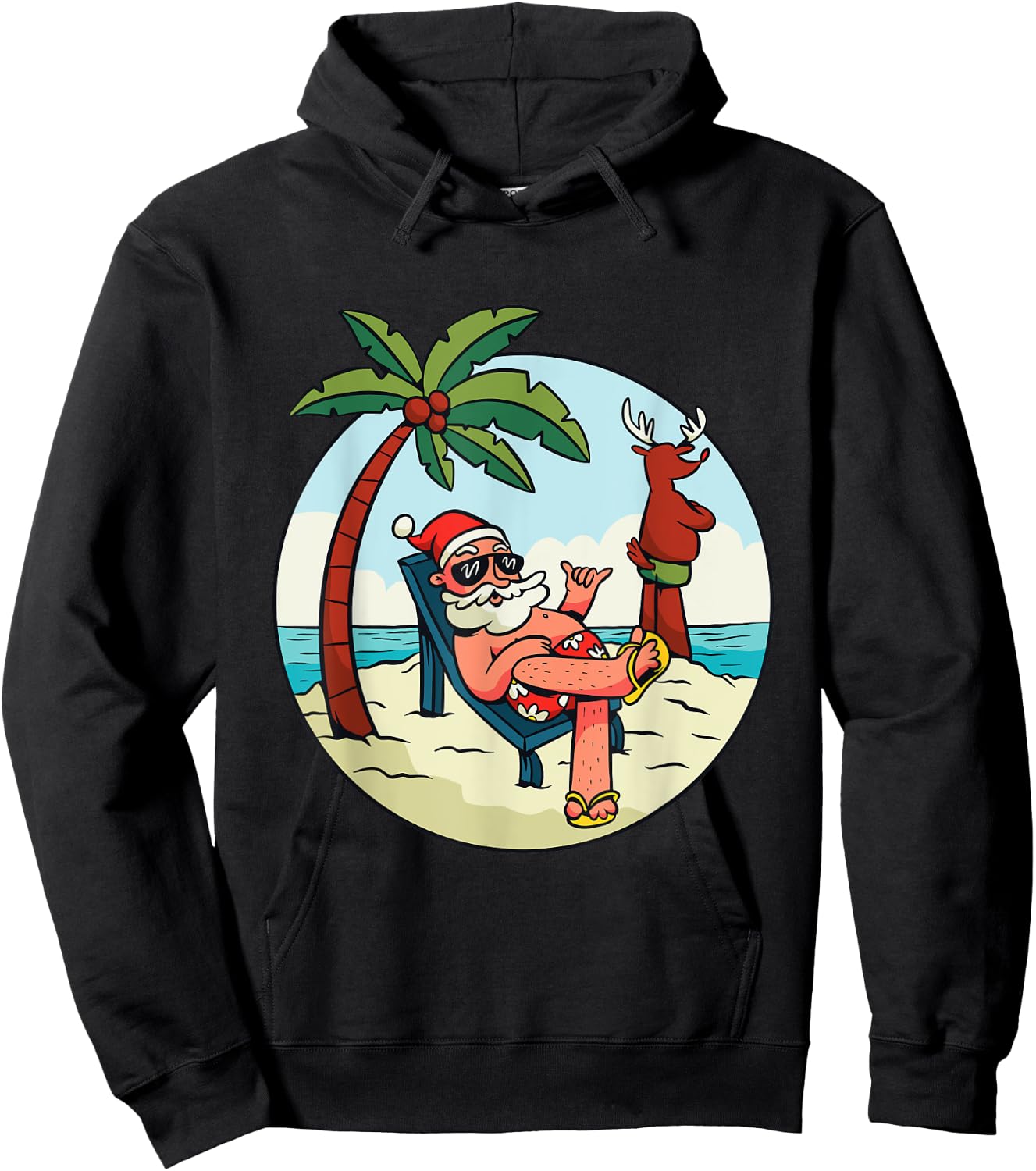 Christmas on the beach Christmas in July Men Women Hoodie - Hoodie | Black