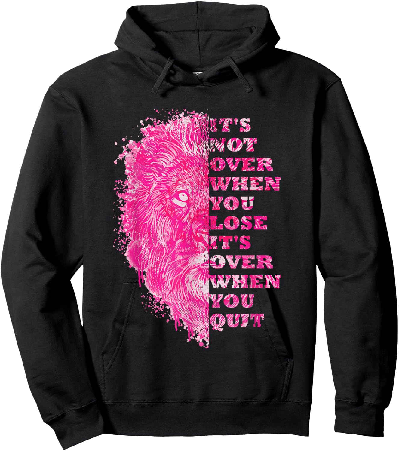 Lion Gym Quote Positive Message Motivation Training Saying Hoodie - Hoodie | Black
