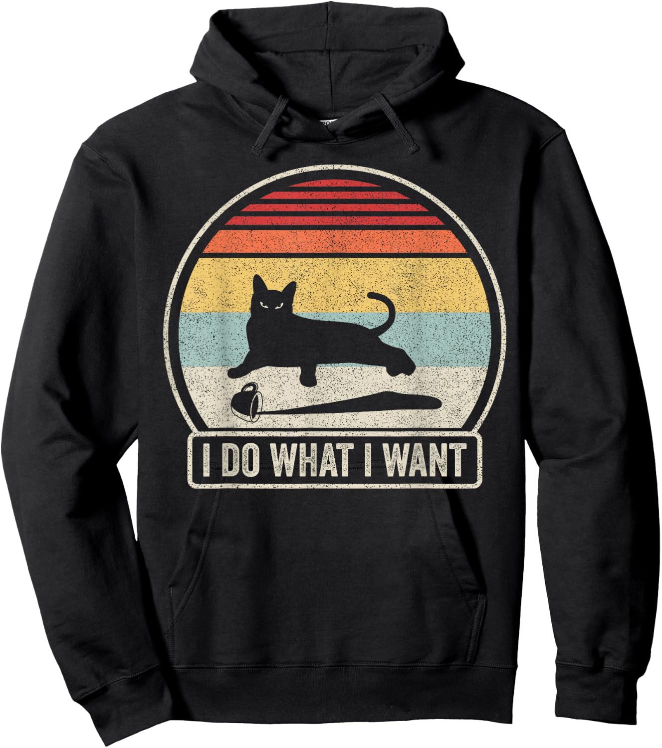 Retro Vintage I Do What I Want Cat Hoodie - Hoodie | Black