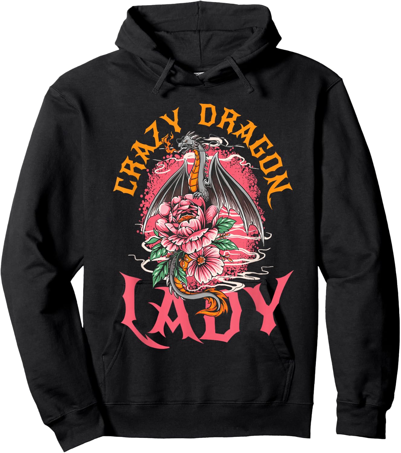 Crazy Dragon Lady Hoodie - Hoodie | Black