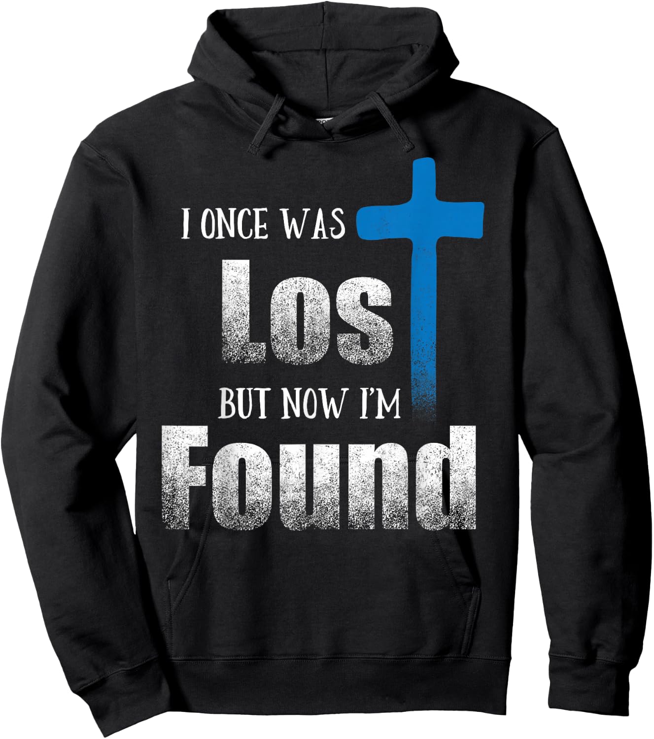 I Once Was Lost But Now I’m Found Christian Luke 15:32 Cross Hoodie - Hoodie | Black