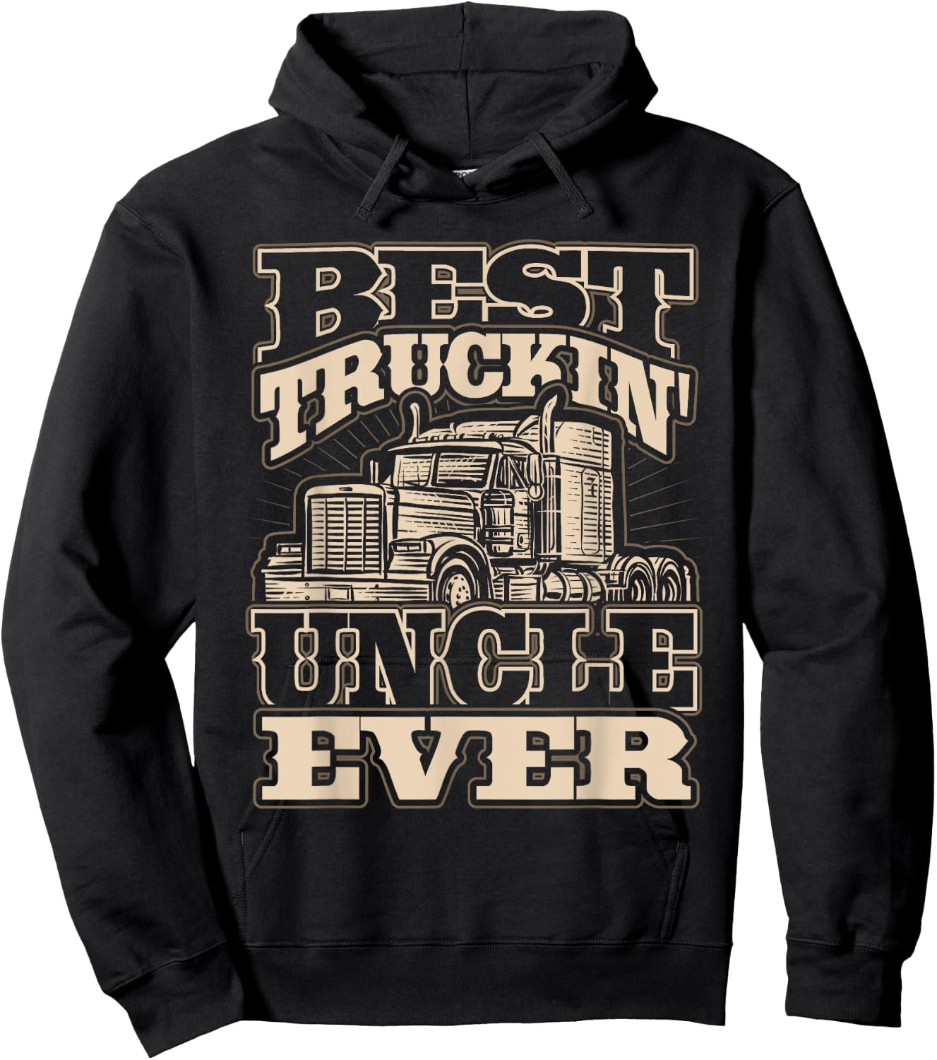 Best Trucking Uncle Ever Truck Driver Fathers Day Hoodie - Hoodie | Black