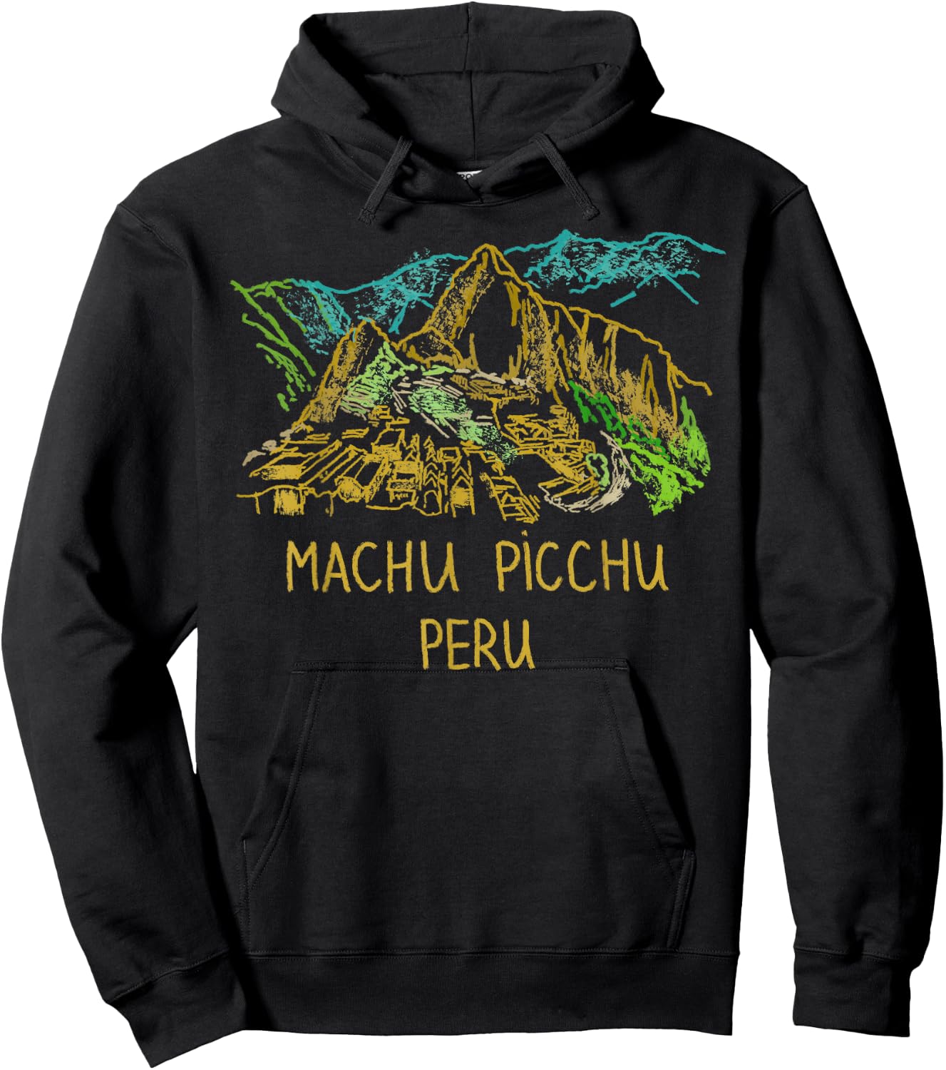 DDD City Machu Picchu Peru - Men's Black Classic Fit Short Sleeve - Small Hoodie - Hoodie | Black