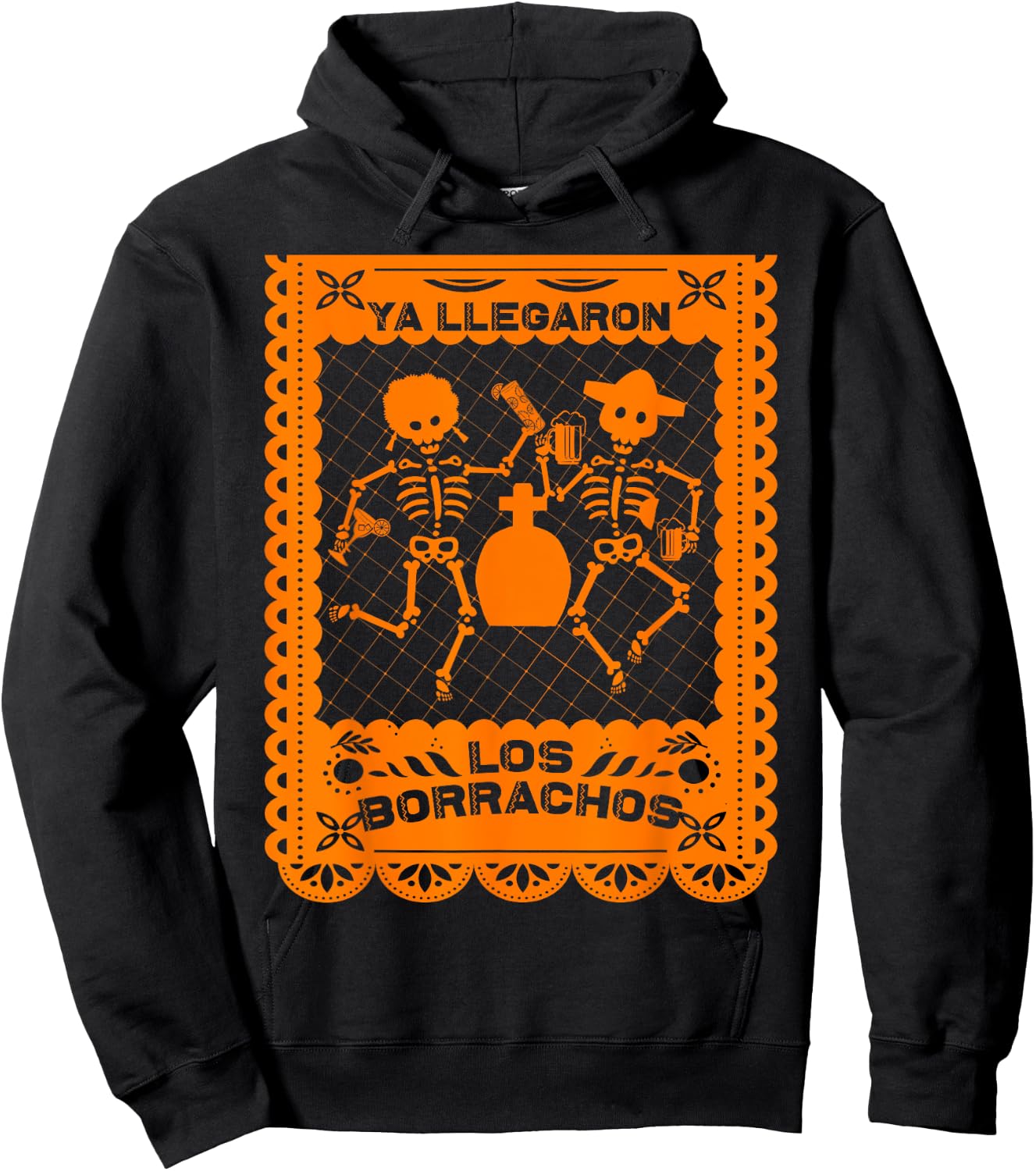 Day of the Dead Dia de Muertos Mexican Papel Picado Beer Hoodie - Hoodie | Black