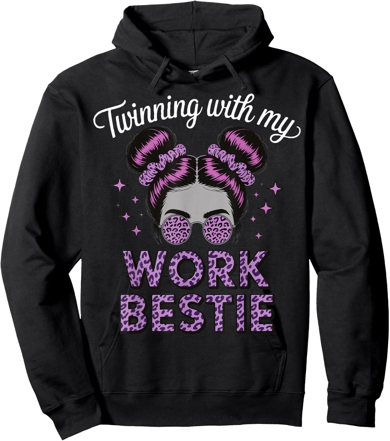 Twinning With My Work Bestie Hoodie - Hoodie | Black