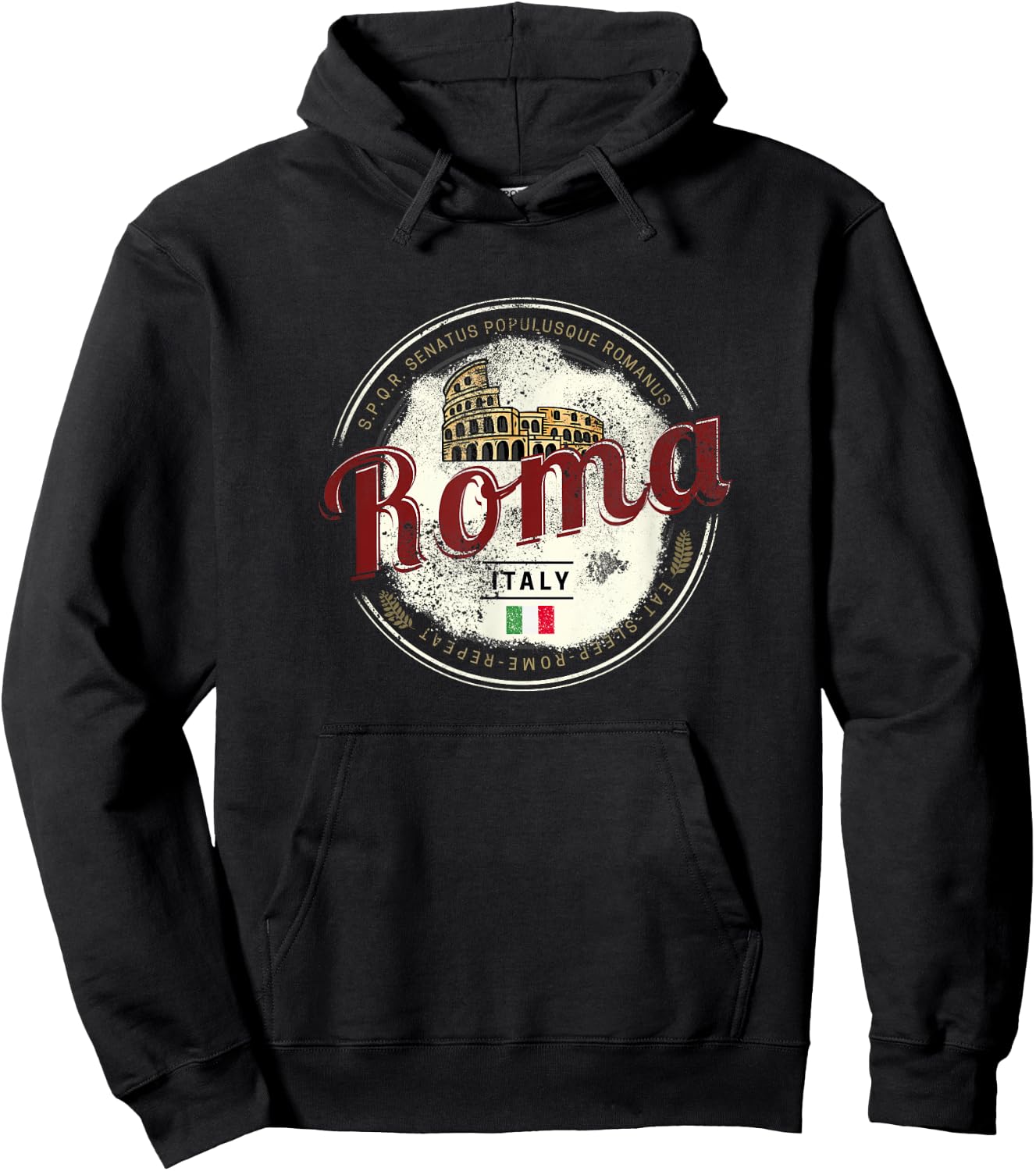 Rome Italy Colosseum Vintage Souvenir Hoodie - Hoodie | Black