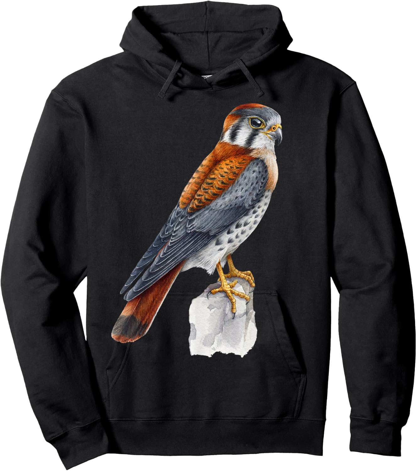 Floral Folk - Common Kestrel - Bird of Prey - Bird Watching Hoodie - Hoodie | Black