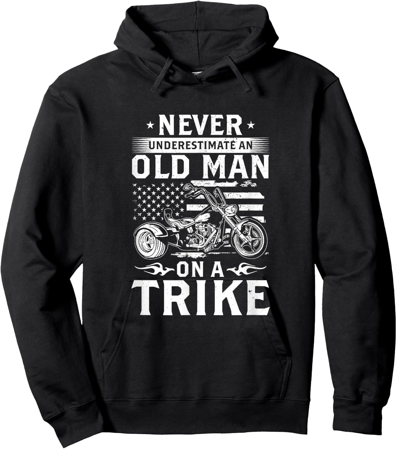 Never Underestimate an Old Man On A Trike - Trike Triker Hoodie - Hoodie | Black