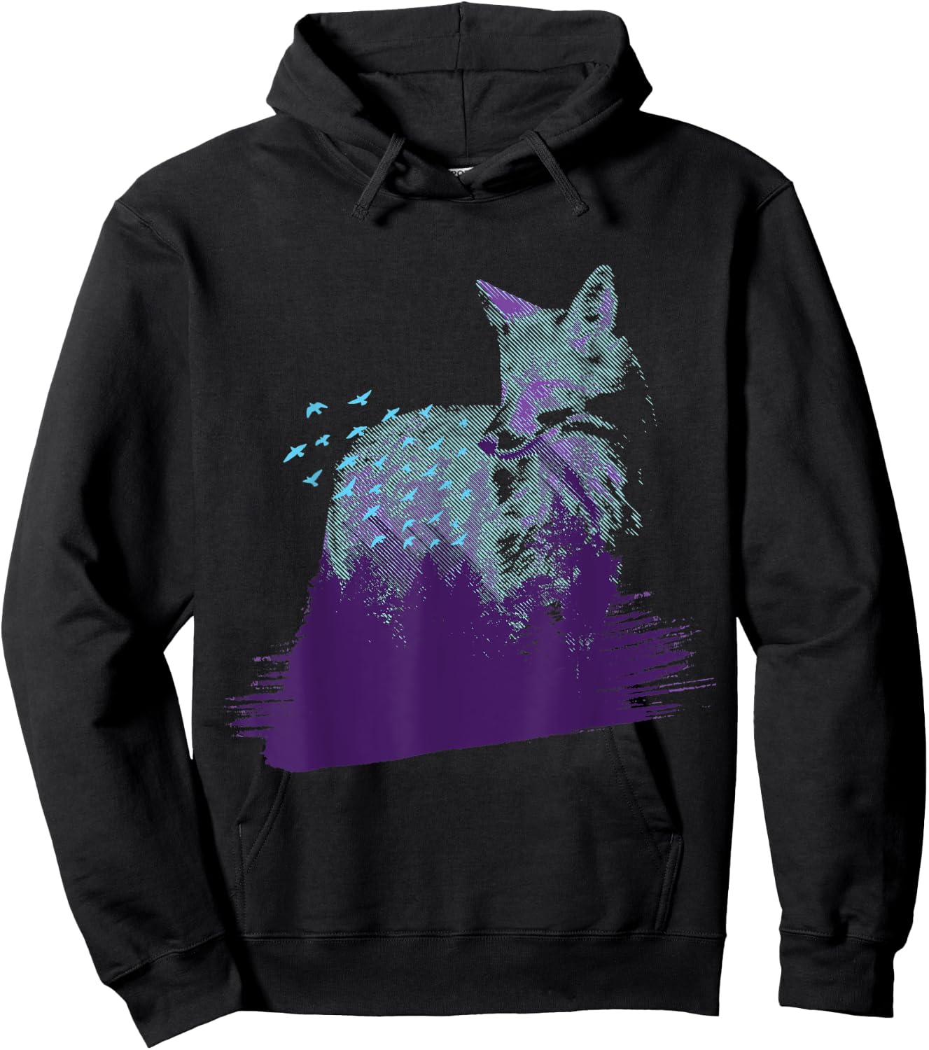 Arctic Fox Forest Landscape White Arctic Fox Lover Animal Hoodie - Hoodie | Black