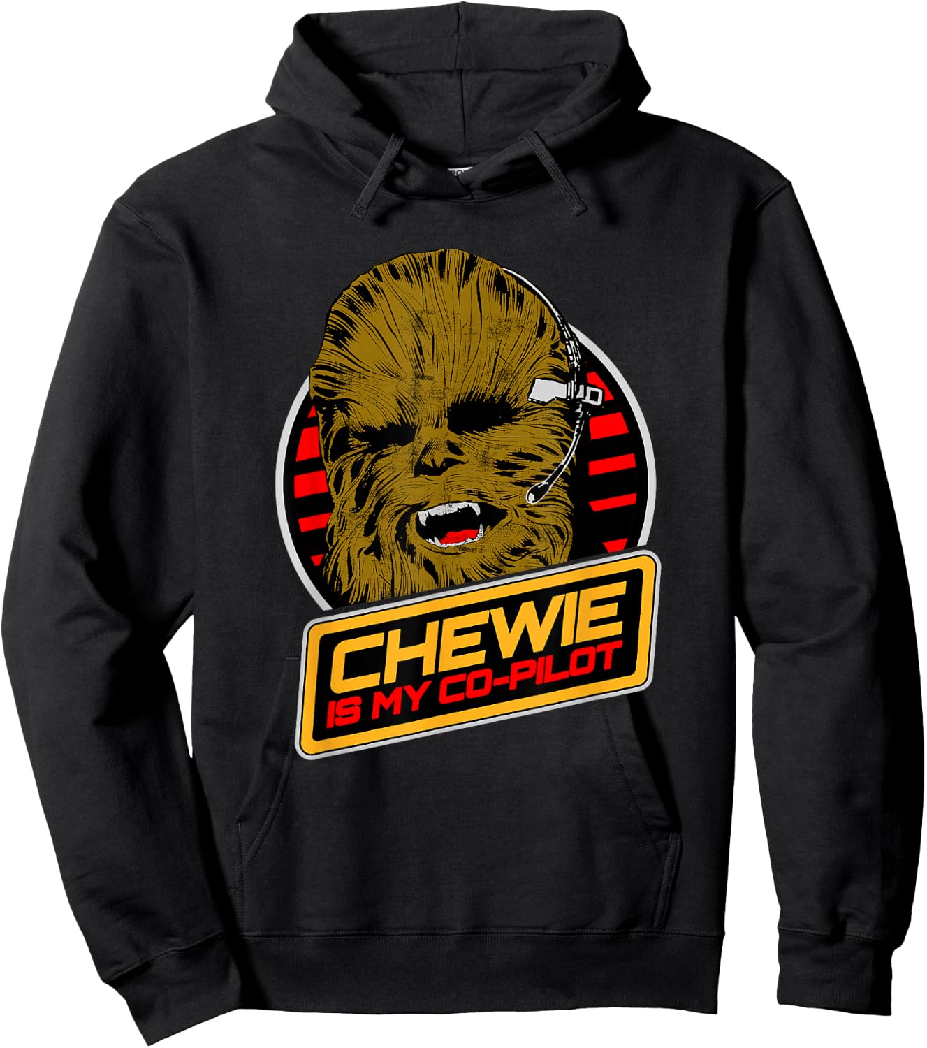 Star Wars Classic Chewie Is My Co-Pilot Poster Hoodie - Hoodie | Black