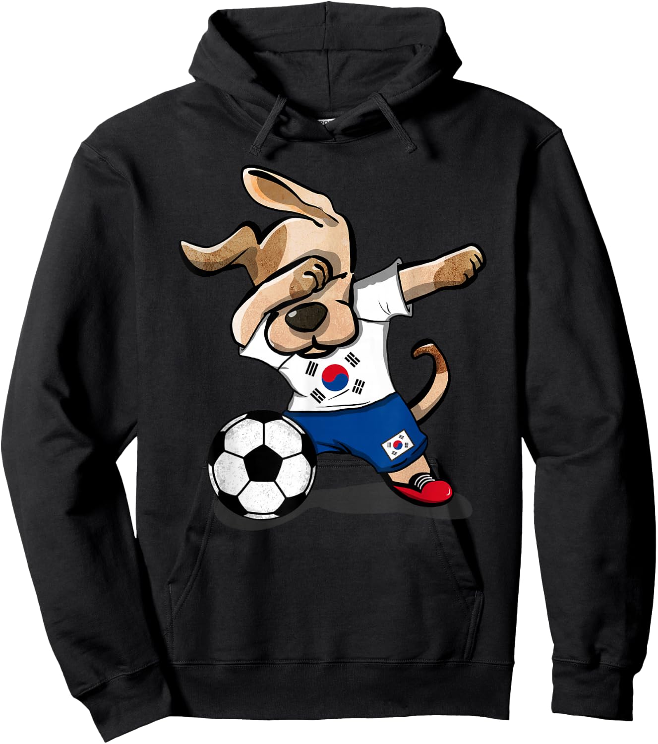 Dabbing Dog South Korea Soccer Jersey Korean Football Team Hoodie - Hoodie | Black