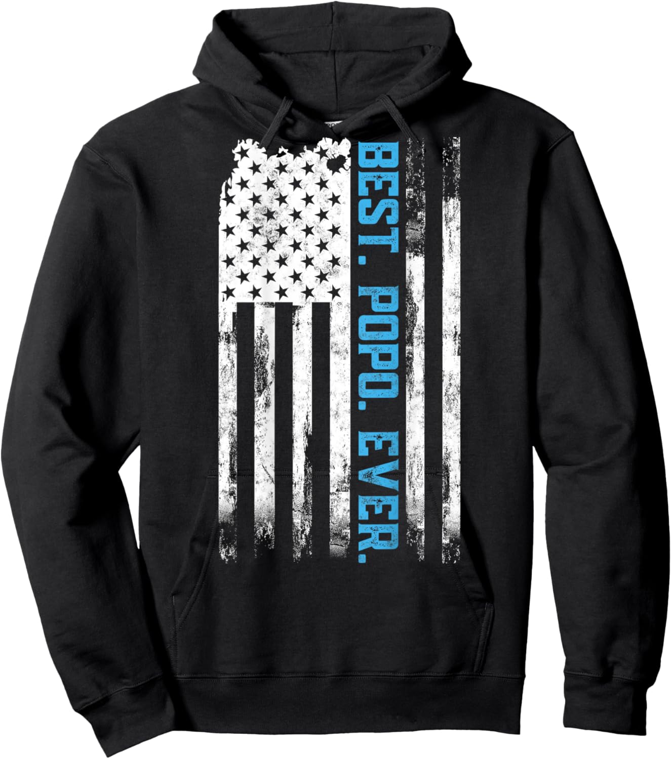 Best Popo Ever American USA flag Father’s Day Gift Popo Women Men Hoodie - Hoodie | Black