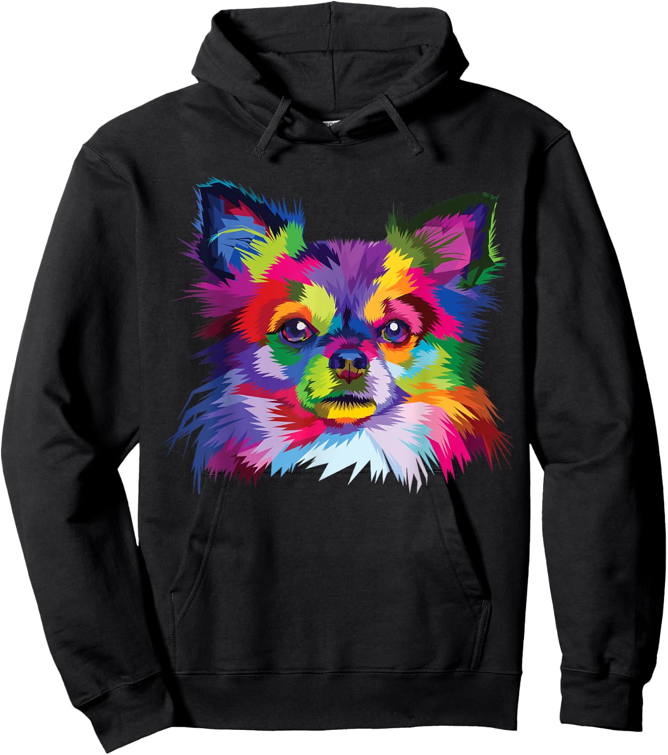 Cute Rainbow Chihuahua Vibrant Canine Colorful Puppy Dog Hoodie - Hoodie | Black