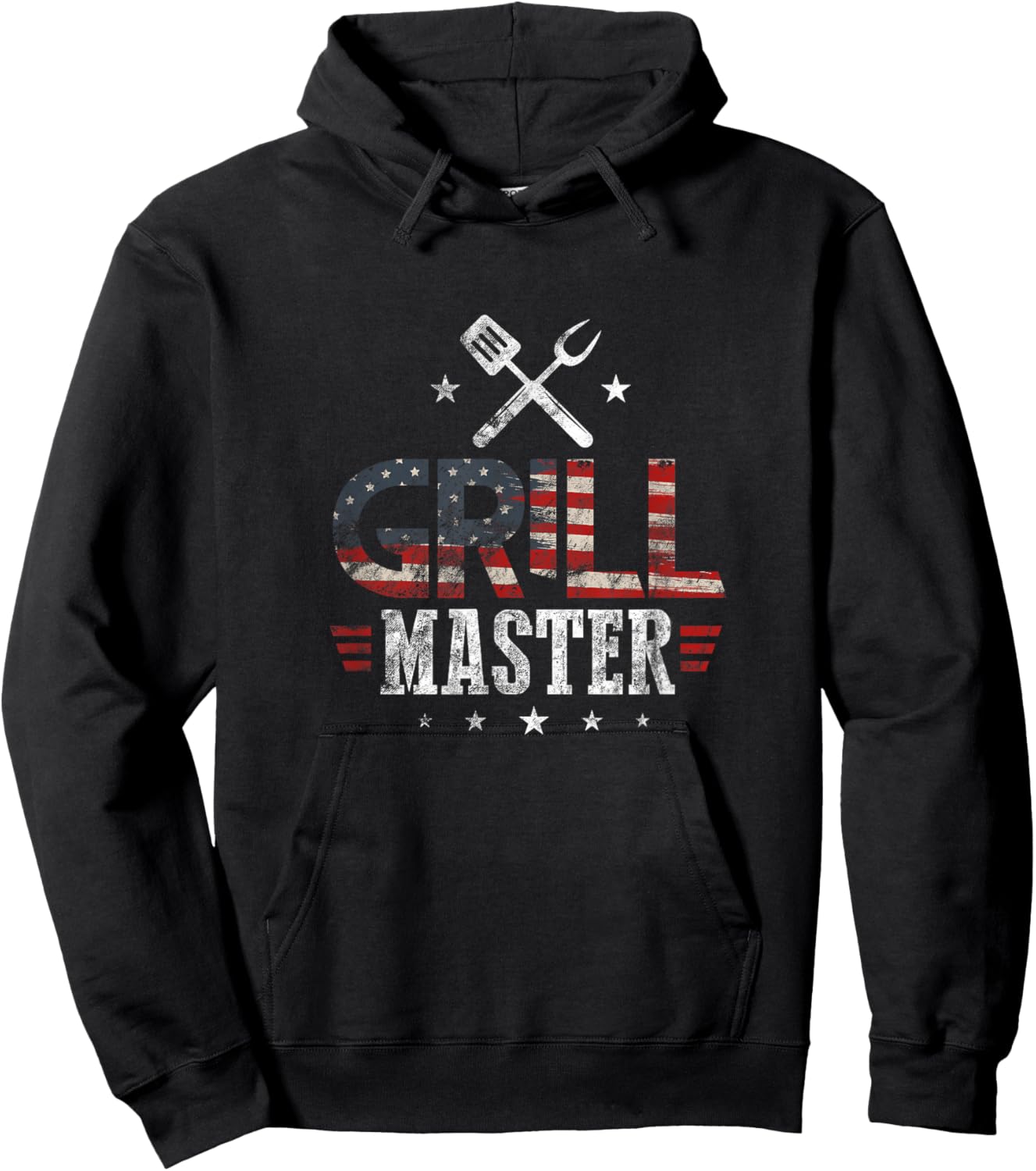 Grill Master USA Flag Patriotic Barbeque BBQ 4th of July Hoodie - Hoodie | Black