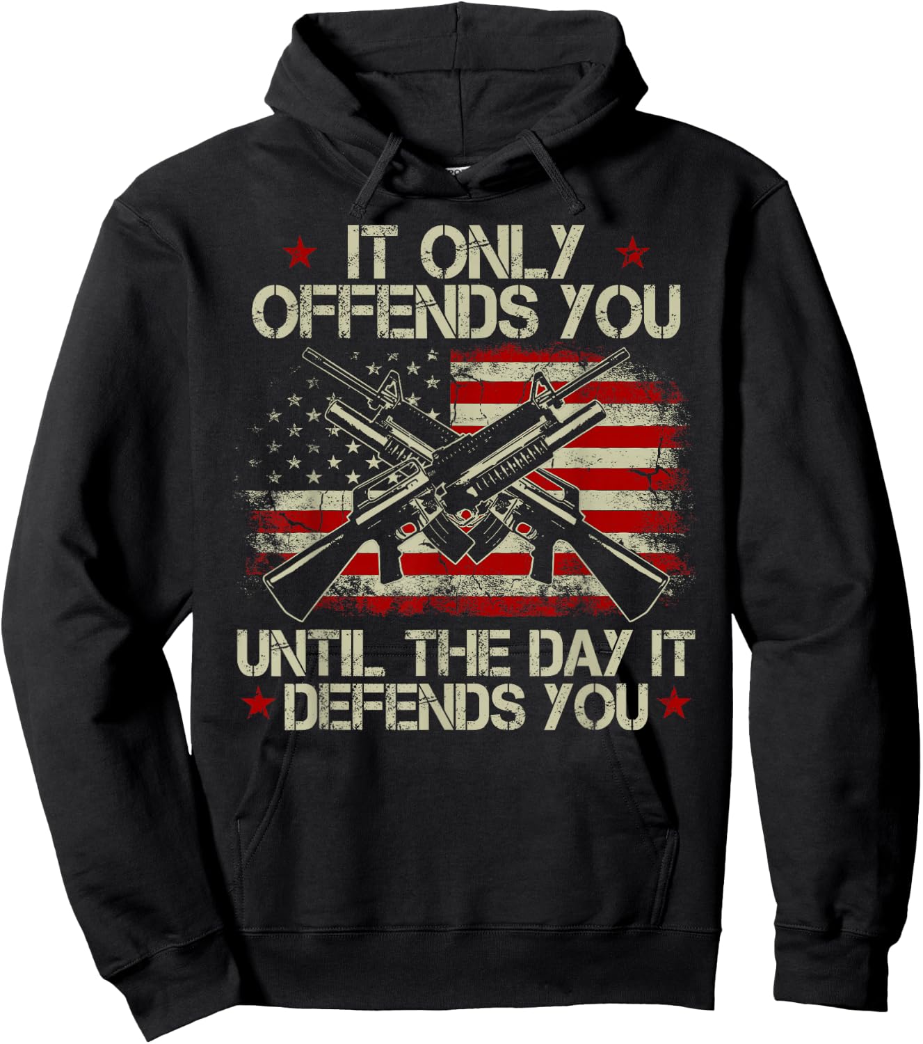It Only Offends You Until The Day It Defends You Hoodie - Hoodie | Black