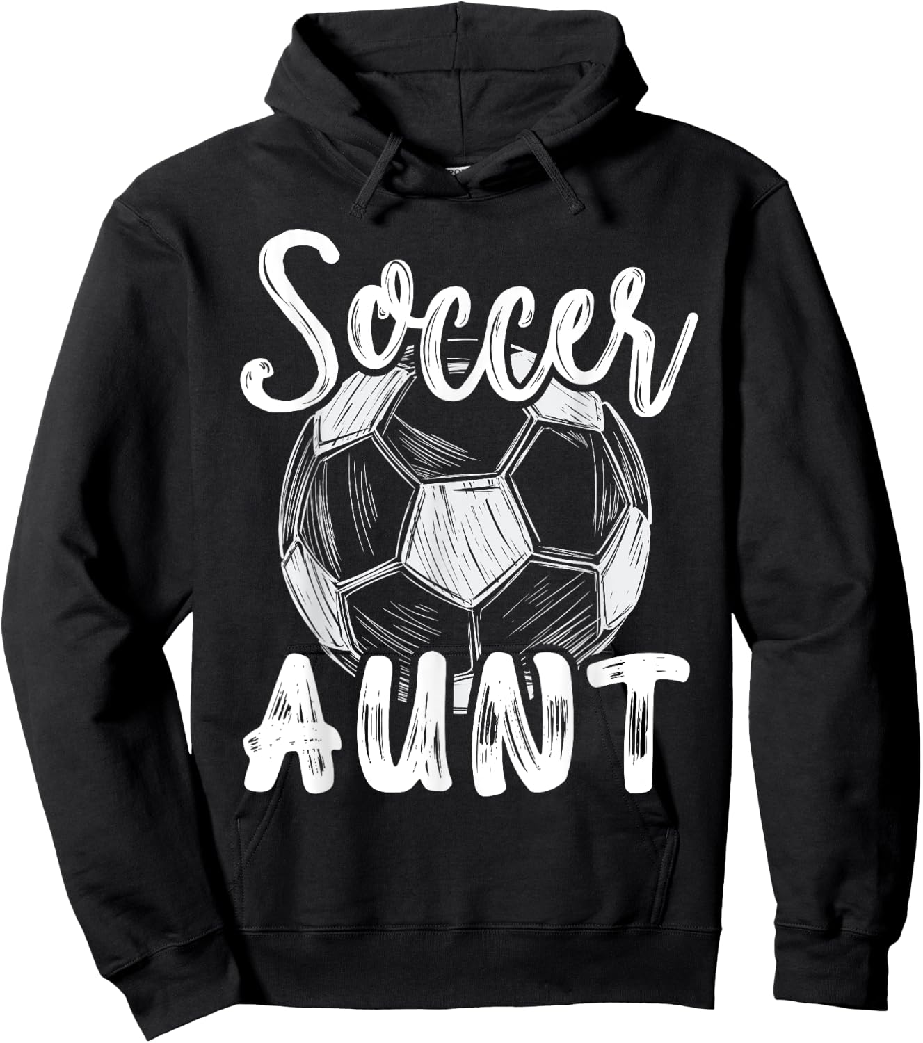 Soccer Aunt Women Family Matching Team Player Soccer Ball Hoodie - Hoodie | Black
