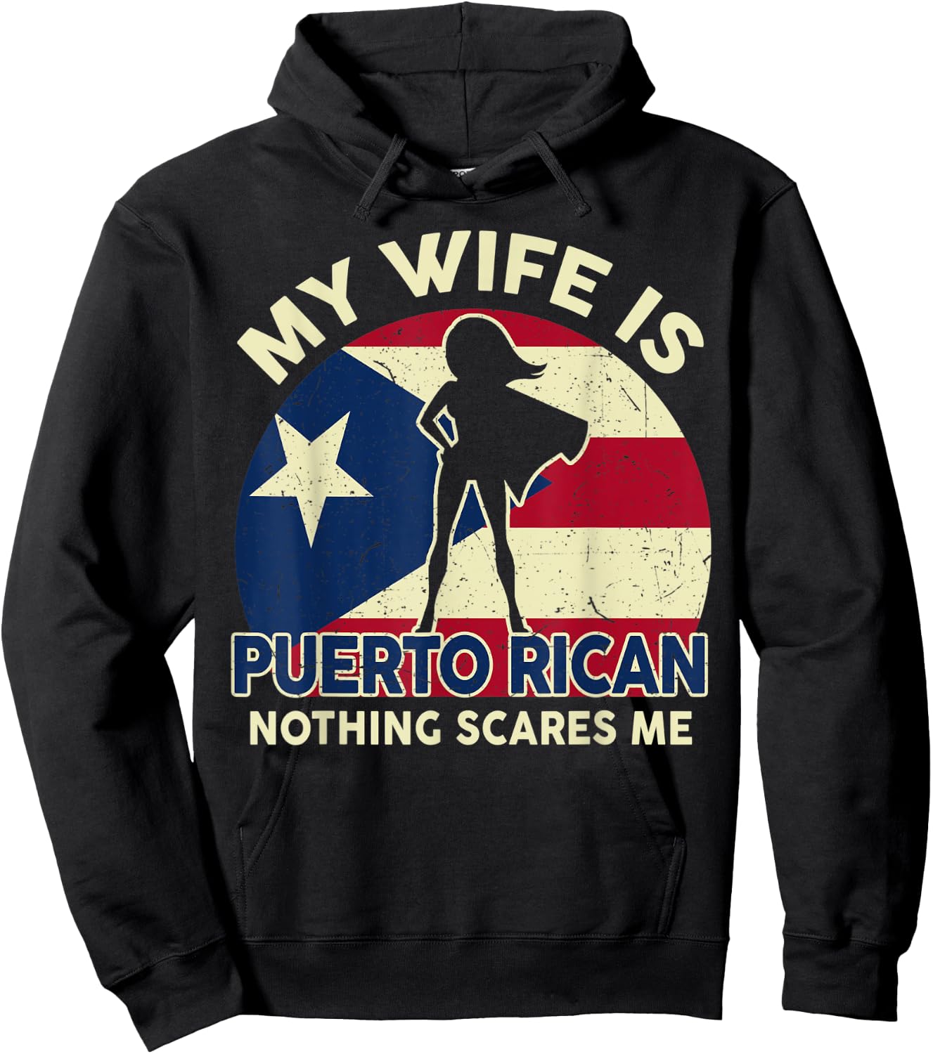 Puerto Rico Flag Shirt My Wife Is Puerto Rican Dad Gifts Hoodie - Hoodie | Black