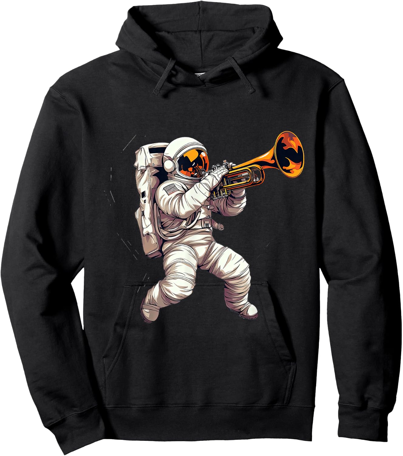 Astronaut Plays the Trumpet Hoodie - Hoodie | Black