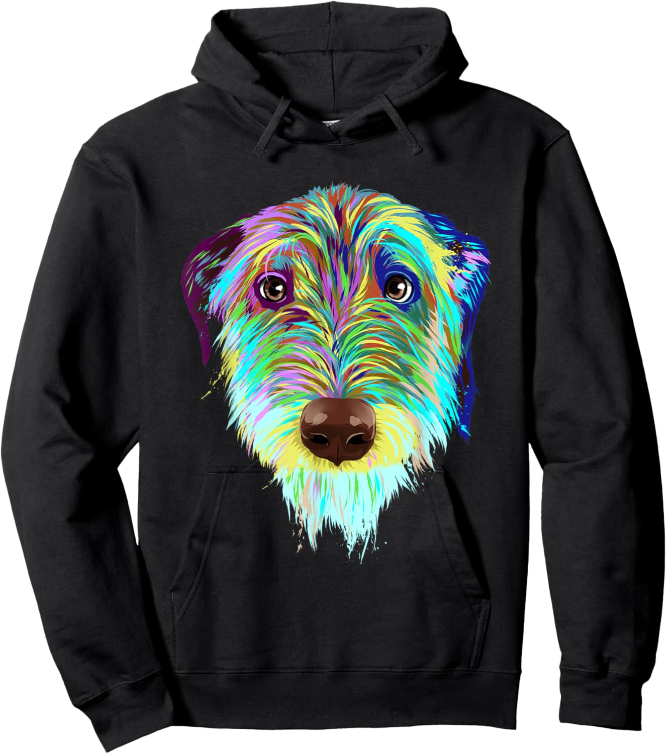 Splash Dog Irish Wolfhound Men Women Kids Hoodie - Hoodie | Black