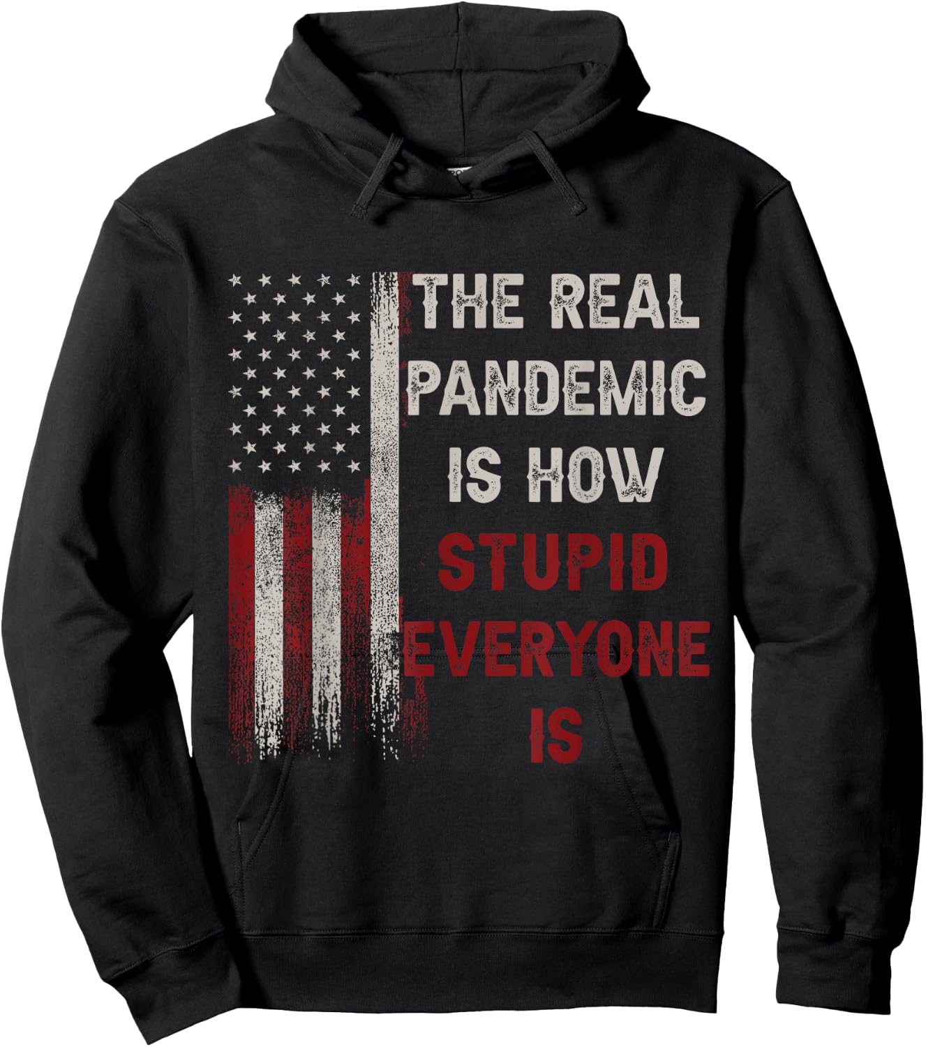 The Real Pandemic Is How Stupid Everyone Is 1776 Vintage Hoodie - Hoodie | Black