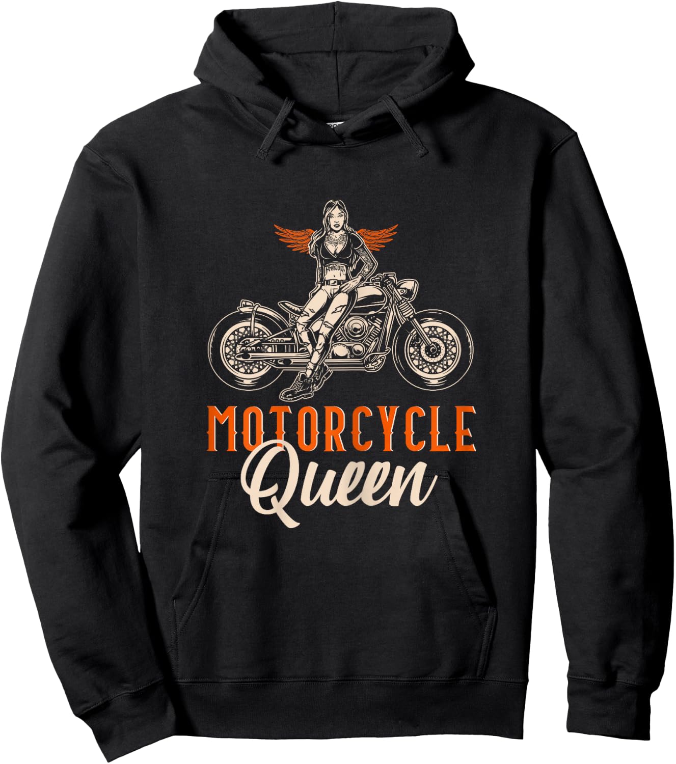 Motorcycle Queen Biker Girl Vintage Motorbike Biker Women Hoodie - Hoodie | Black