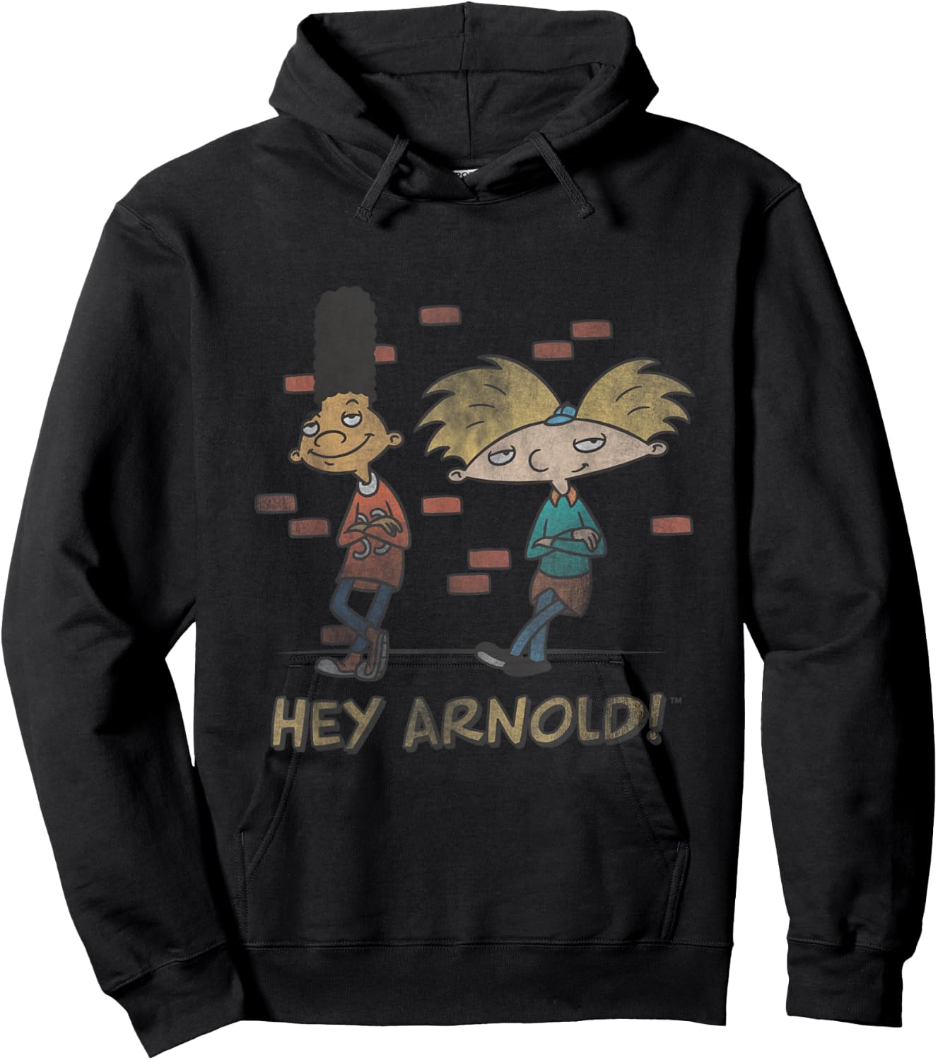 Nickelodeon Hey Arnold! Gerald and Arnold Hoodie - Hoodie | Black