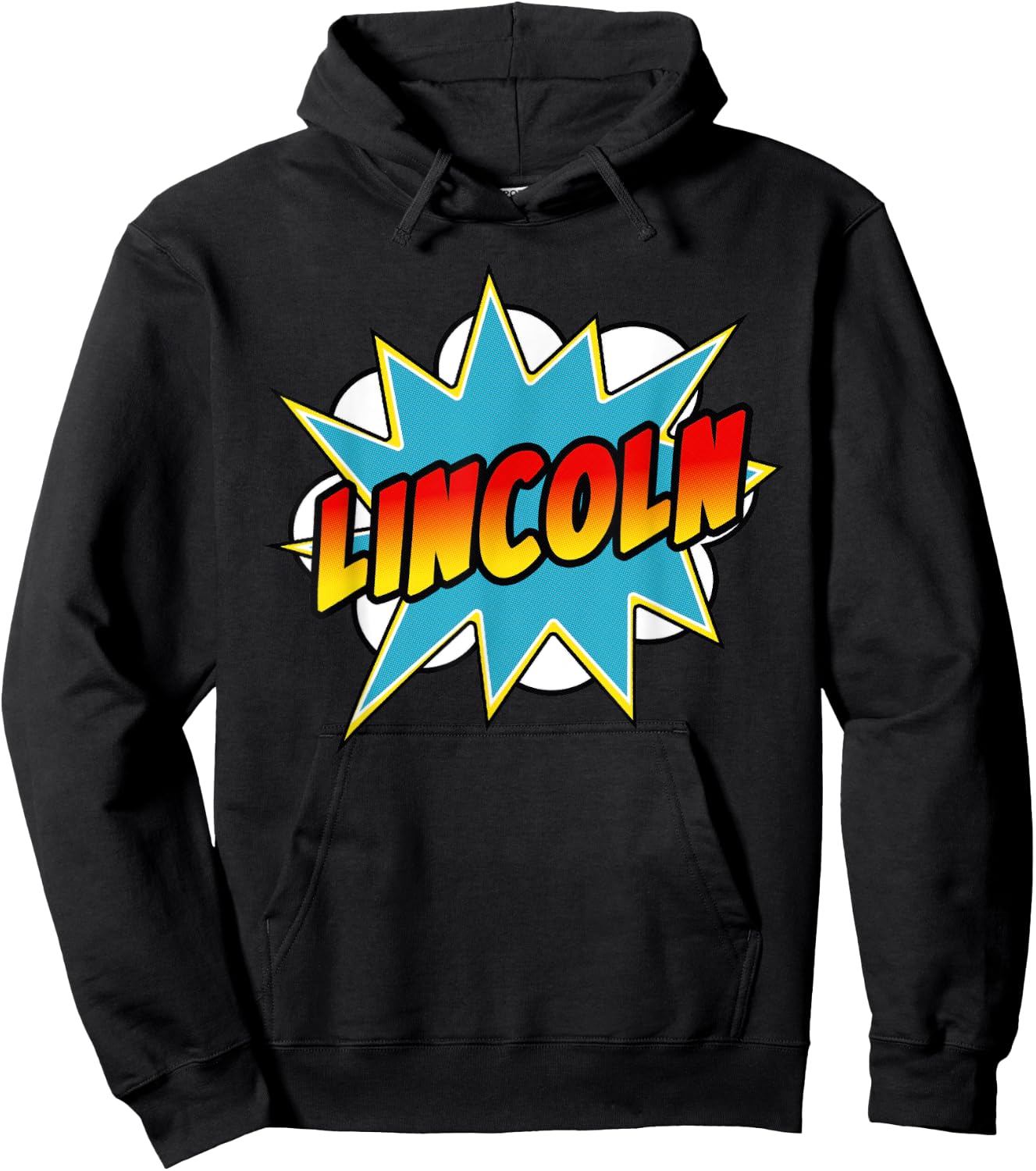 Boys Lincoln Comic Book Superhero Name Hoodie - Hoodie | Black