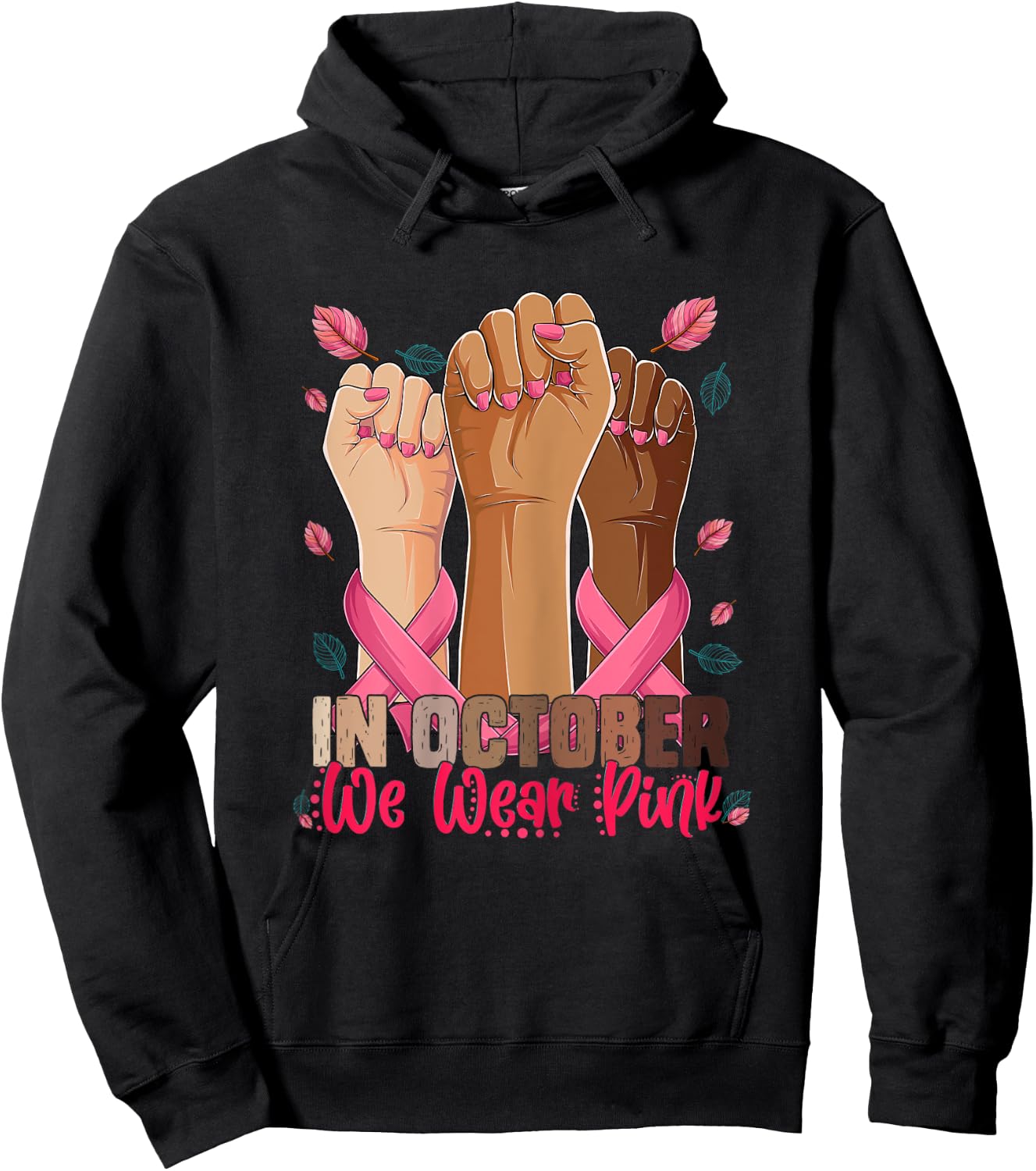 breast cancer awareness Shirt In October we wear pink 2023 Hoodie - Hoodie | Black