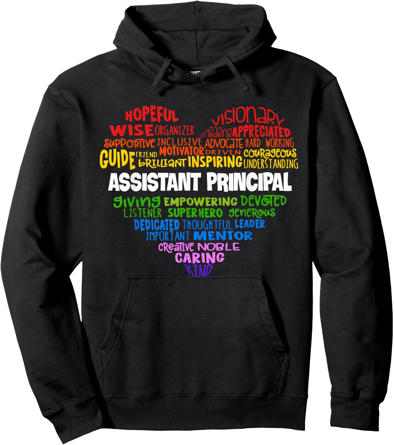 Assistant Principal Cute Heart Shirt Back to School Hoodie - Hoodie | Black