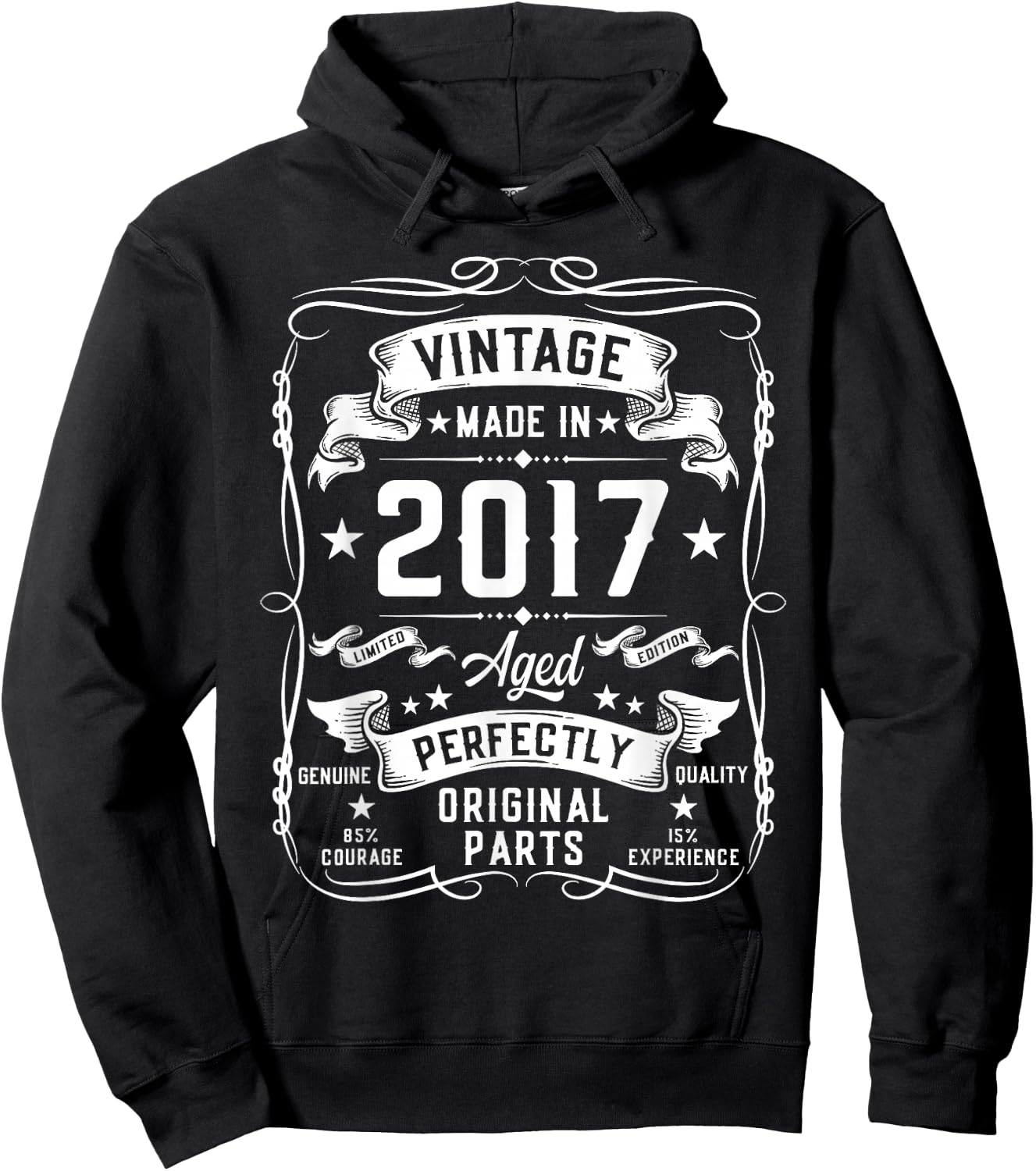 Vintage 2017 8 Years Old Gifts for Boys 8yr 8th Birthday Hoodie - Hoodie | Black