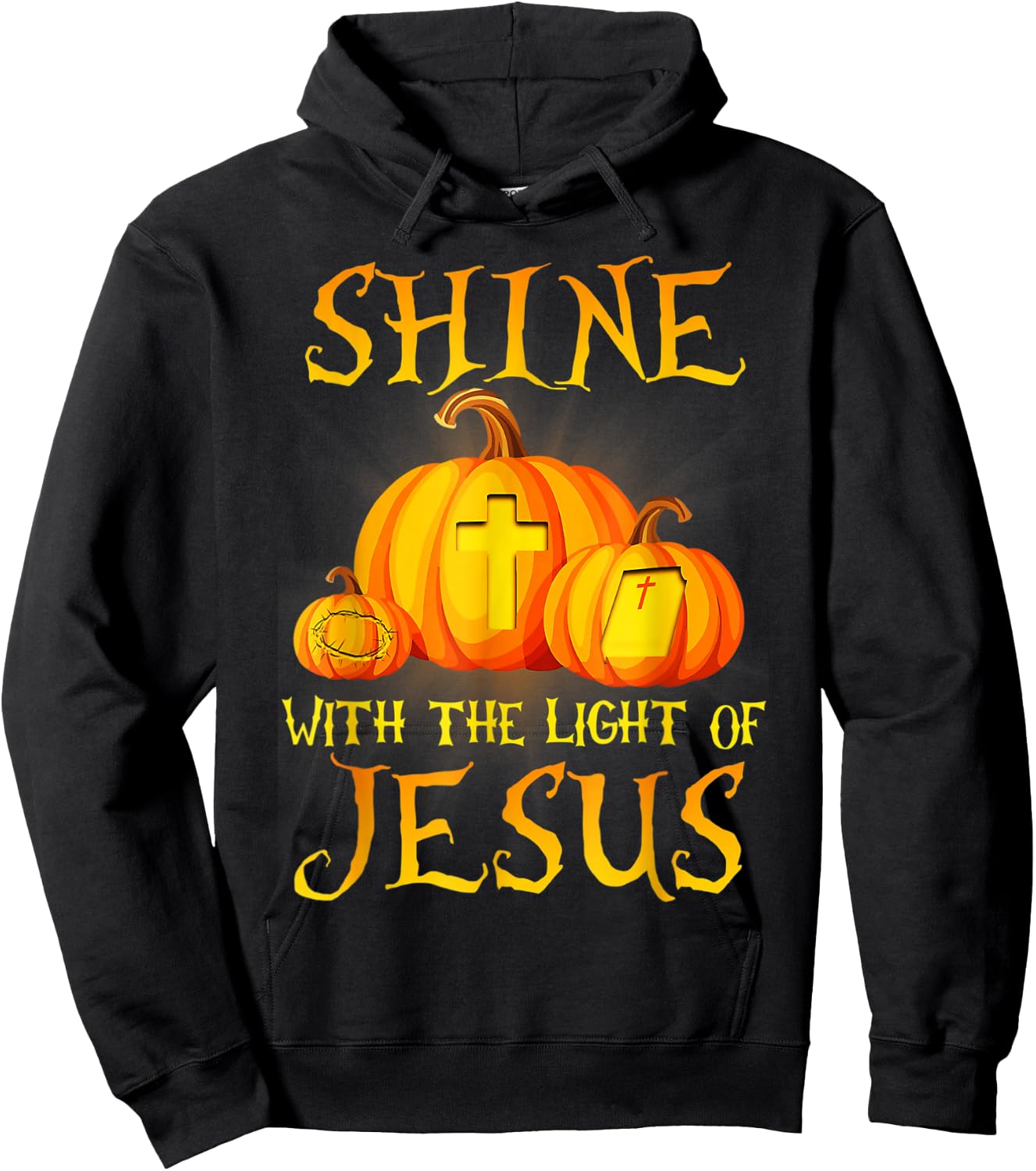 Jack O Lantern Jesus Pumpkin Shine With The Light Of Jesus Hoodie - Hoodie | Black