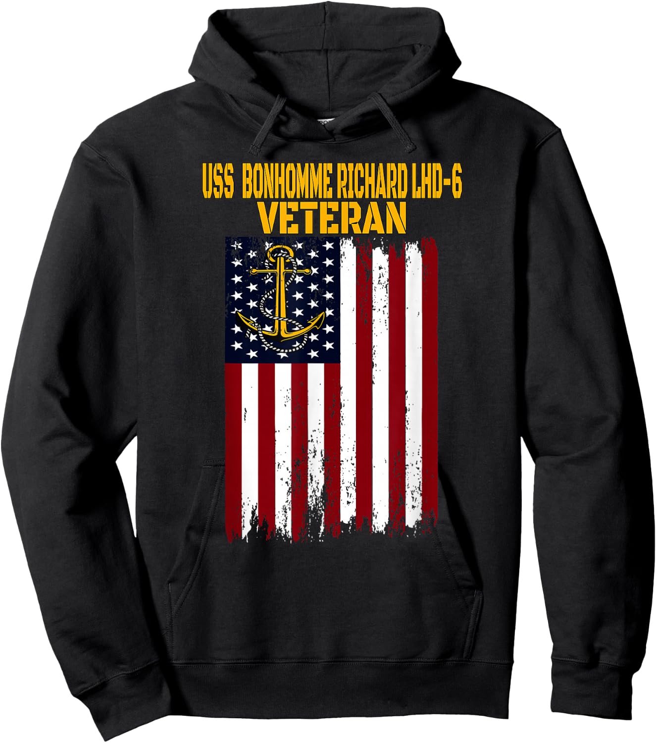 USS Bonhomme Richard LHD-6 Amphibious Assault Ship Veteran Hoodie - Hoodie | Black