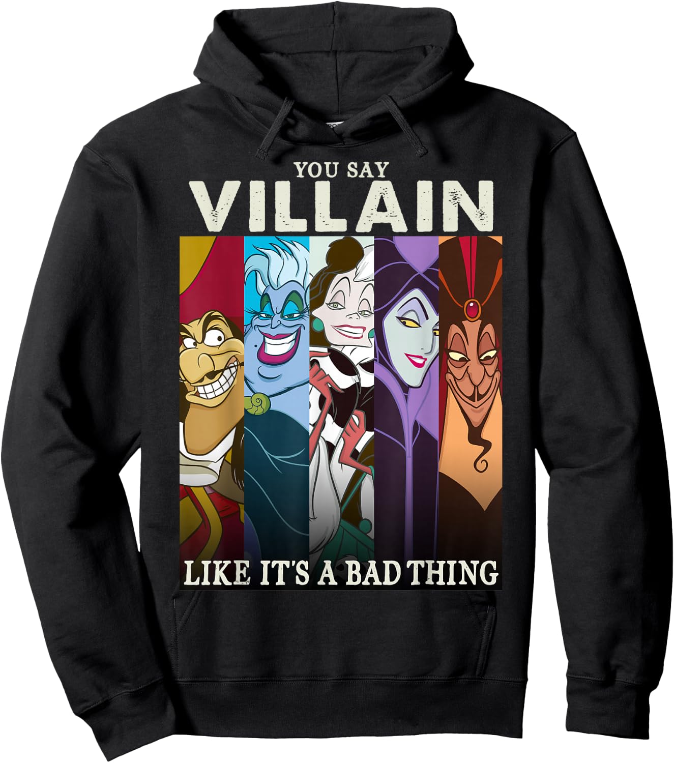 Disney Villains Colorful Group Shot Humor Graphic Hoodie - Hoodie | Black