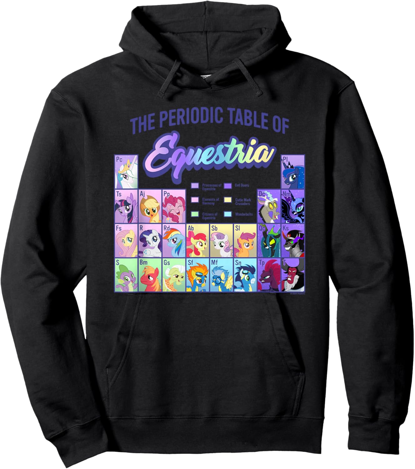 My Little Pony Group Shot Periodic Table of Equestria Small Hoodie - Hoodie | Black