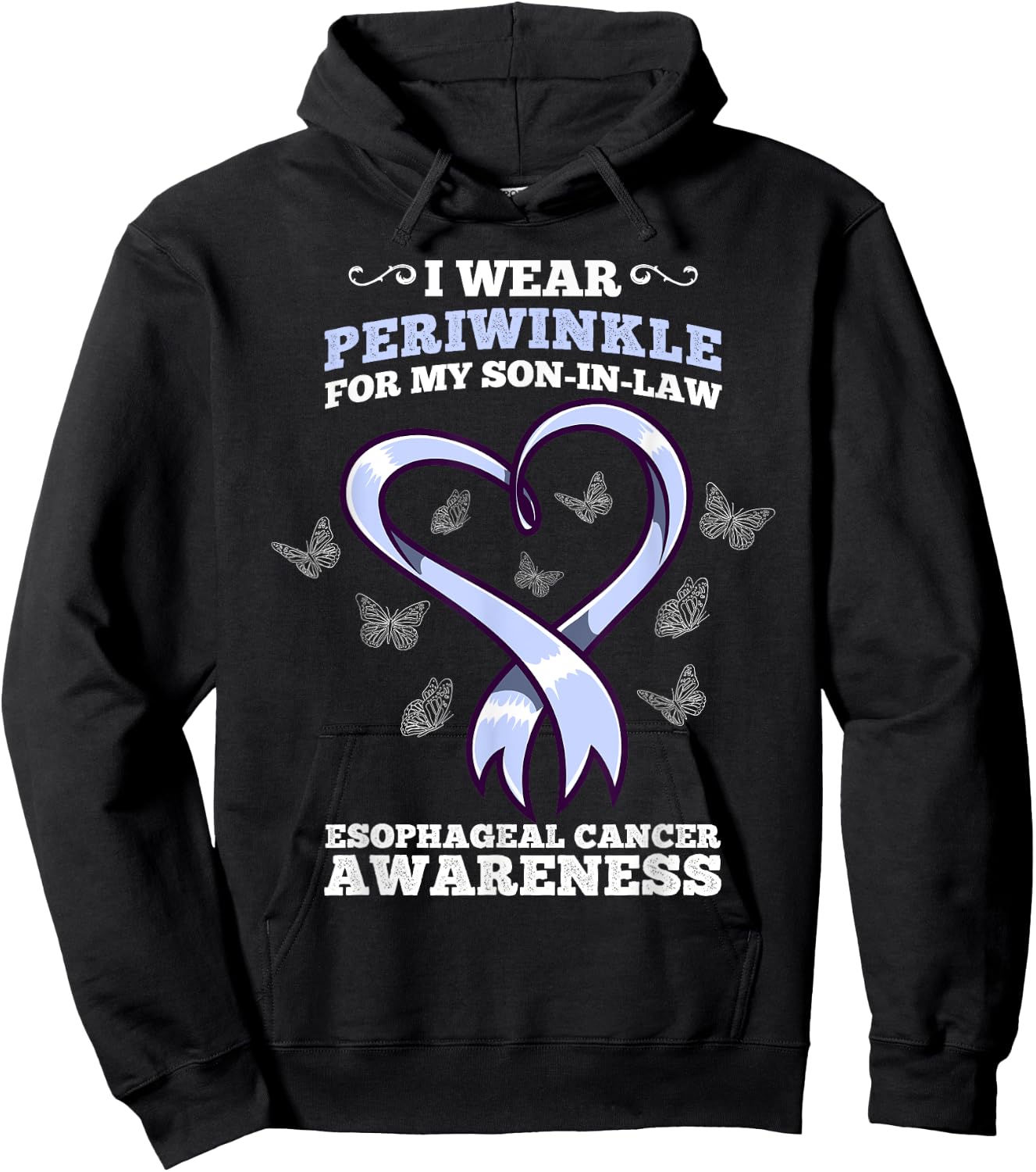I Wear Periwinkle Son In Law Esophageal Cancer Awareness Hoodie - Hoodie | Black