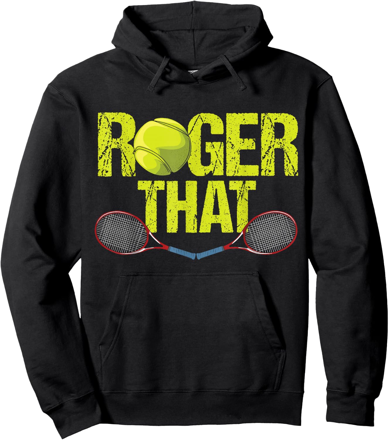 Roger That - Funny Retro Tennis Design - Vintage Tennis Hoodie - Hoodie | Black