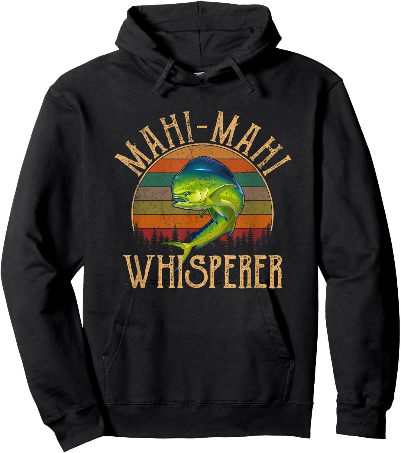 Mahi Fishing Apparel Mahi Mahi American Flag Fishing , -Adults, Black, Small, Short Sleeve Hoodie - Hoodie | Black