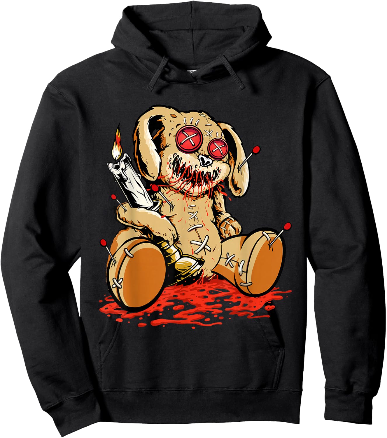 Cute Voodoo Teddy Bear Dolls Scary Acupuncture Creepy Hoodie - Hoodie | Black