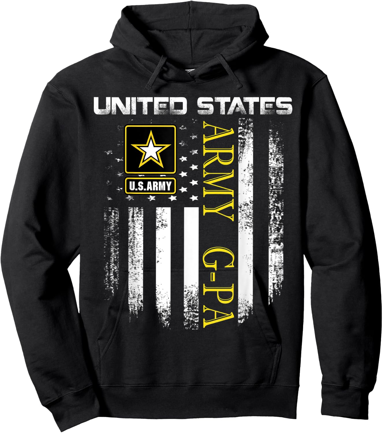 Vintage United States Army G-Pa With American Flag Gift Kids Men Hoodie - Hoodie | Black