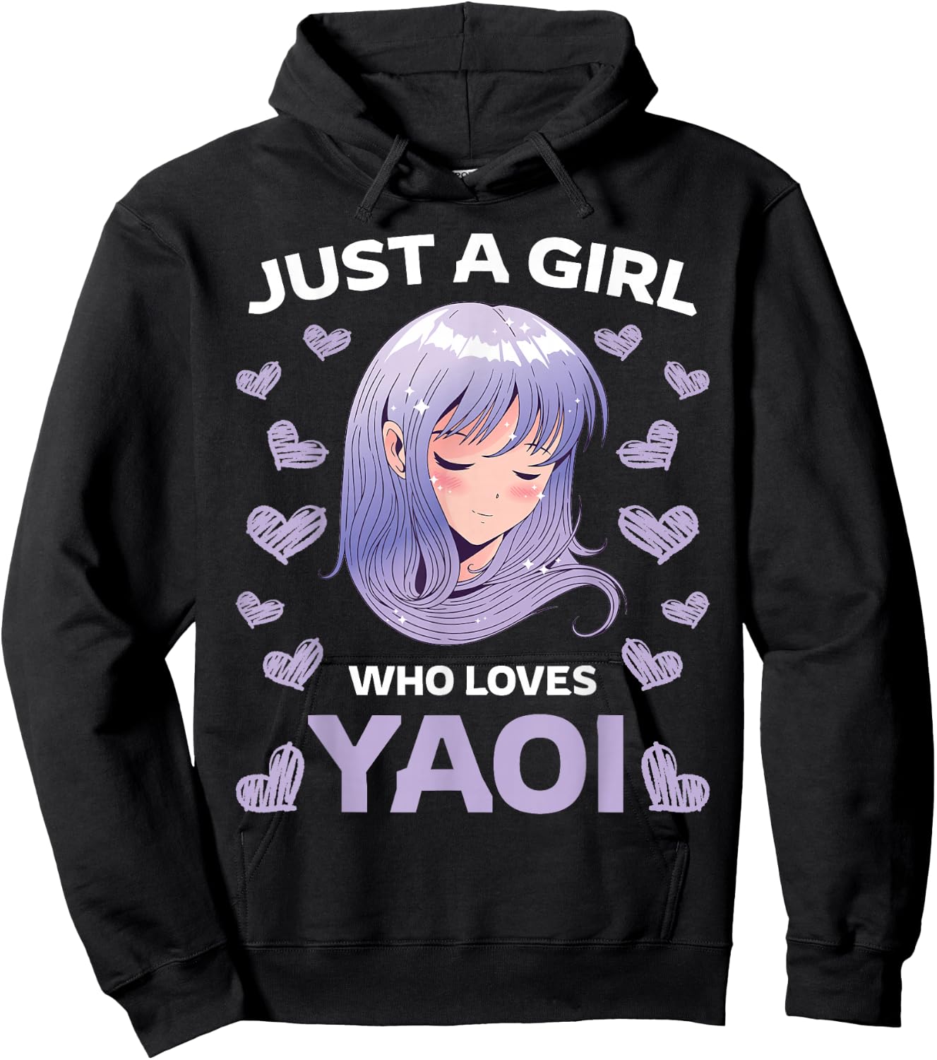 Just A Girl Who Loves Yaoi Manga BL Gay Anime Manga Fujoshi Hoodie - Hoodie | Black
